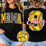 Softball Mama Mixed Lettering – Personalized Name & Number Shirt