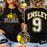 Softball Mama Ball & Bow – Personalized Name & Number Shirt