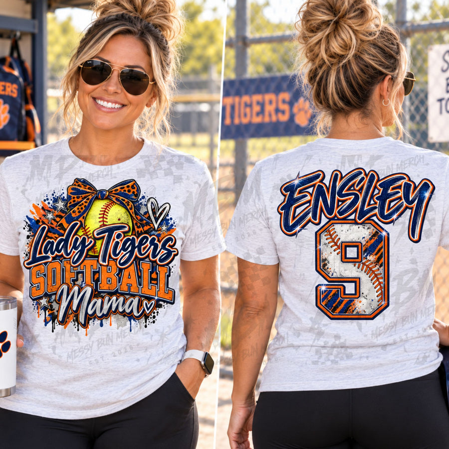 Lady Tigers Softball Mama Graphic T-Shirt