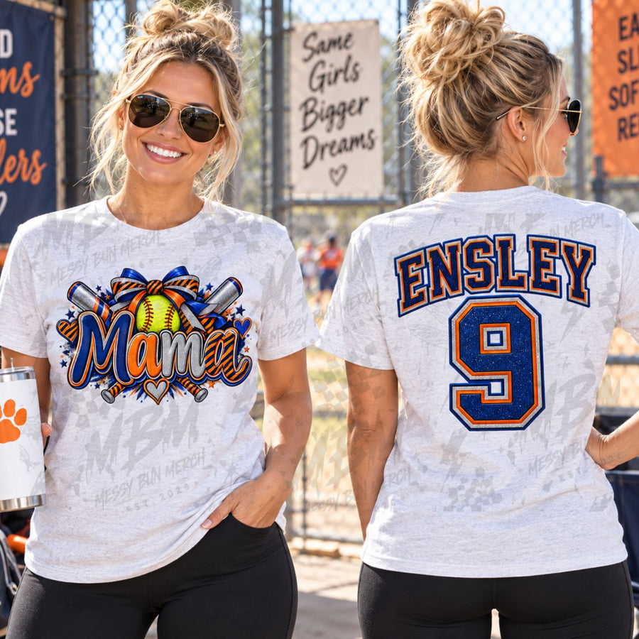 Softball Mama Lady Tigers Graphic T-Shirt
