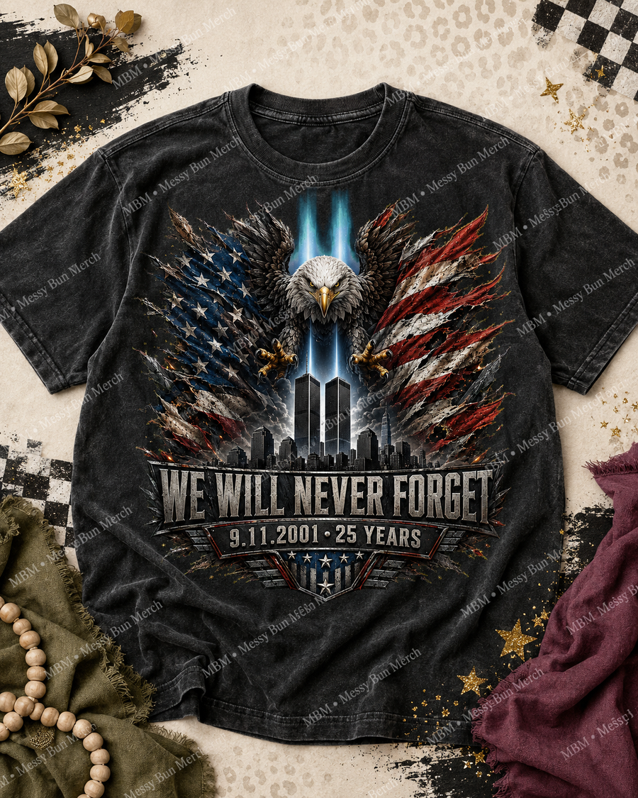 9/11 25th Anniversary PNG – We Will Never Forget Eagle Design