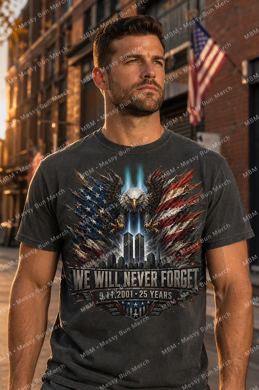 9/11 25th Anniversary PNG – We Will Never Forget Eagle Design