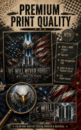 9/11 25th Anniversary PNG – We Will Never Forget Eagle Design