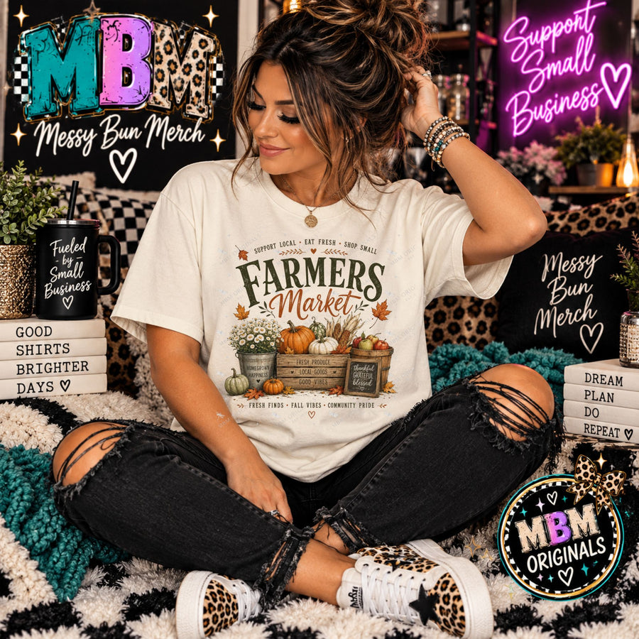 Farmers Market Fresh Produce Fall Graphic T-Shirt