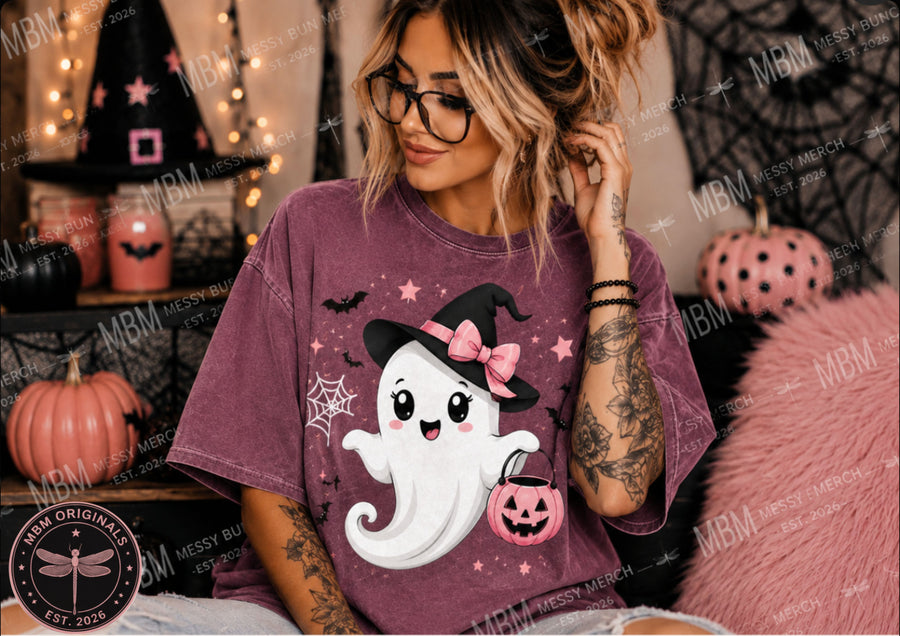 Pretty Wicked Ghost PNG | Pink Halloween Witch Digital Download