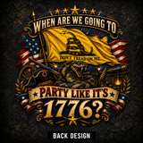 Party Like It’s 1776 Patriotic Graphic Tee | Front & Back Shirt