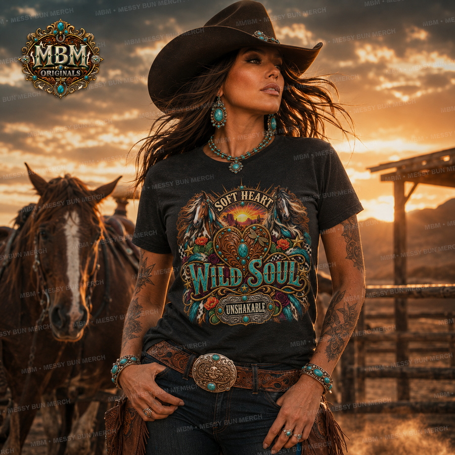 Soft Heart Wild Soul Unshakable – Western Graphic Tee