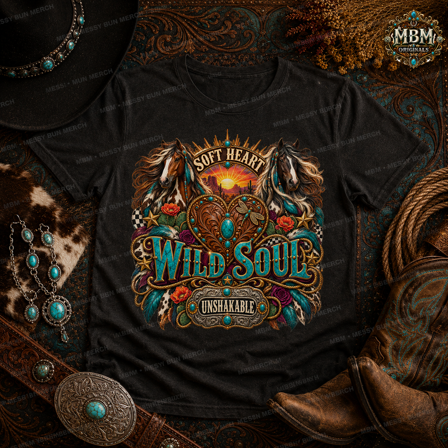 Soft Heart Wild Soul Unshakable – Western Graphic Tee