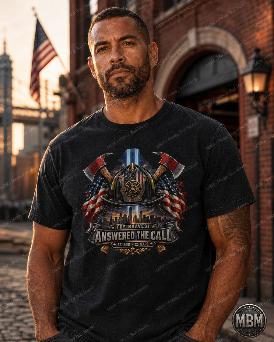 Firefighter 9/11 Memorial PNG | Answered the Call Design | First Responder Tribute | 25th Anniversary