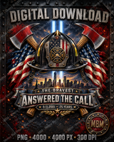 Firefighter 9/11 Memorial PNG | Answered the Call Design | First Responder Tribute | 25th Anniversary