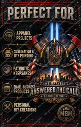 Firefighter 9/11 Memorial PNG | Answered the Call Design | First Responder Tribute | 25th Anniversary