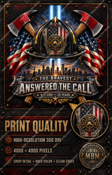 Firefighter 9/11 Memorial PNG | Answered the Call Design | First Responder Tribute | 25th Anniversary