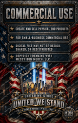United We Stand 9/11 Memorial PNG | Patriotic NYC Tribute | 25th Anniversary Digital Download