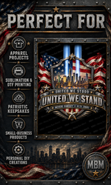 United We Stand 9/11 Memorial PNG | Patriotic NYC Tribute | 25th Anniversary Digital Download