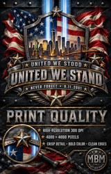 United We Stand 9/11 Memorial PNG | Patriotic NYC Tribute | 25th Anniversary Digital Download