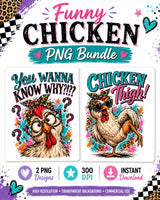Funny Chicken Thigh PNG | Sarcastic Front Back Shirt Design (Digital Download)