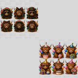 Highland Cow Holiday Clip Art Bundle | 108 PNG Designs (Digital Download)