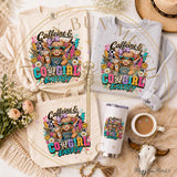 Caffeine Cowgirl Energy PNG, Highland Cow Western Shirt Design, Coffee Lover Sublimation Graphic