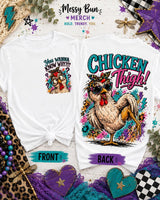 Funny Chicken Thigh PNG | Sarcastic Front Back Shirt Design (Digital Download)
