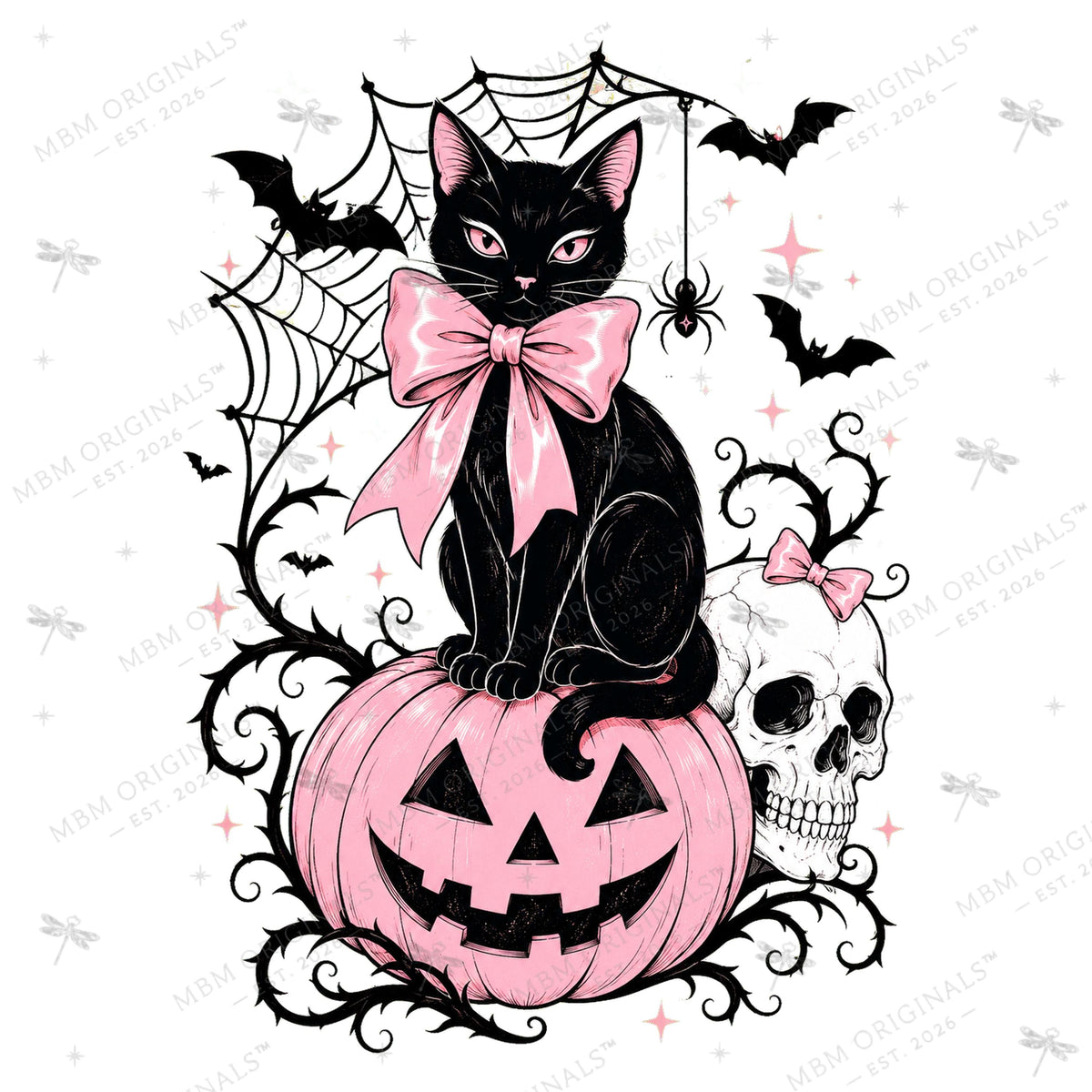 Pretty Wicked Pink Halloween PNG Bundle, 11 Spooky Boutique Designs for DTF and Sublimation