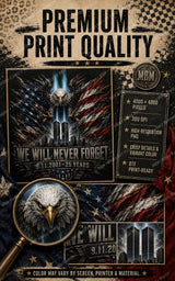 9/11 25th Anniversary Eagle Memorial PNG, Patriotic DTF Design (Digital Download)