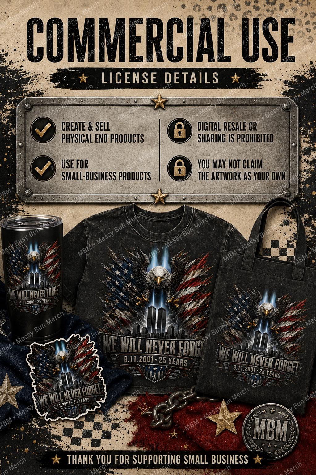 9/11 25th Anniversary Eagle Memorial PNG, Patriotic DTF Design (Digital Download)