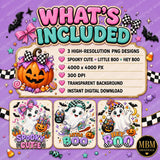 Kids Halloween Ghost PNG Bundle | Spooky Cutie, Little Boo, Hey Boo (Digital Download)