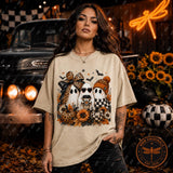 Halloween Ghost Trio PNG | Leopard Bow, Coffee & Pumpkin Fall