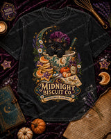 Midnight Biscuit Co. Black Cat Halloween Bakery PNG Design (Digital Download)