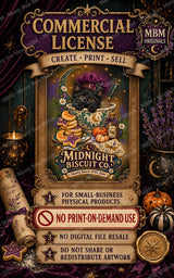 Midnight Biscuit Co. Black Cat Halloween Bakery PNG Design (Digital Download)