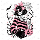 Pretty Wicked Pink Halloween PNG Bundle, 11 Spooky Boutique Designs for DTF and Sublimation