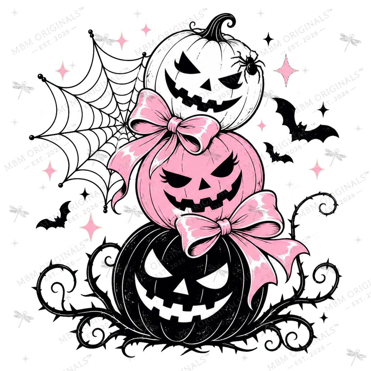 Pretty Wicked Pink Halloween PNG Bundle, 11 Spooky Boutique Designs for DTF and Sublimation