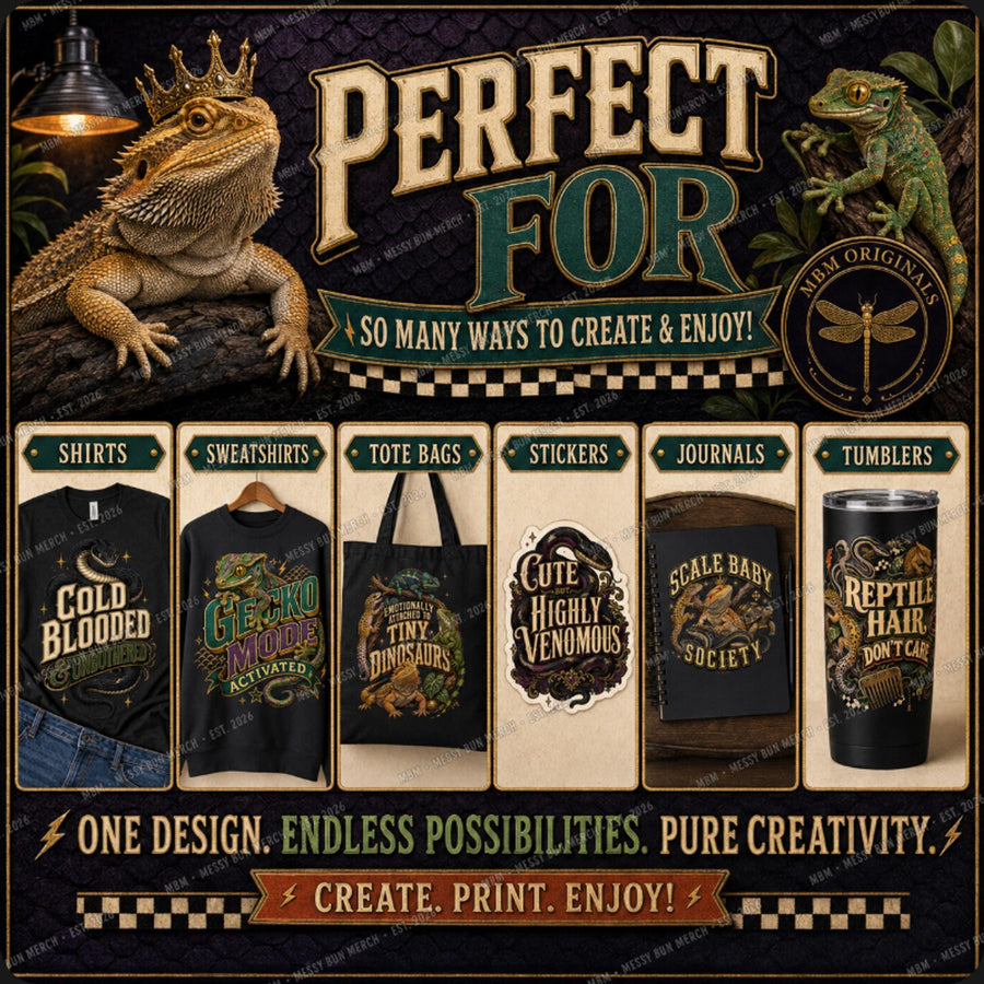 Reptile PNG Bundle: 10 Snake, Gecko, Bearded Dragon & Tortoise Designs