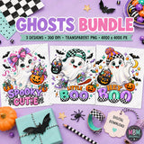 Kids Halloween Ghost PNG Bundle | Spooky Cutie, Little Boo, Hey Boo (Digital Download)