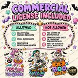 Kids Halloween Skeleton PNG Bundle | Spooky Shirt Design (Digital Download)