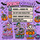 Kids Halloween Skeleton PNG Bundle | Spooky Shirt Design (Digital Download)