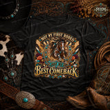 Western Horse Rodeo PNG, Turquoise Horseshoe, Cowgirl Comeback Design (Digital Download)